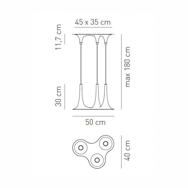 Подвесной светильник Axo Light Nafir SP NAFIR 3 SPNAFIR3BRBCGU1 Подвесной светильник Axo Light Nafir SP NAFIR 3 SPNAFIR3BRBCGU1