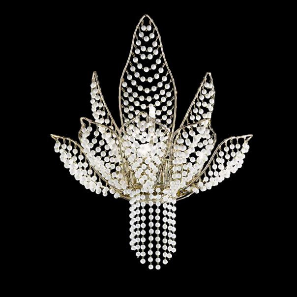 Настенный светильник IDL Ninfea 436/4+1A light gold / white Murano glass pearls Настенный светильник IDL Ninfea 436/4+1A light gold / white Murano glass pearls