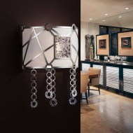 Настенный светильник Masca Vision 1877/A1 Argento patinato / White leather Настенный светильник Masca Vision 1877/A1 Argento patinato / White leather