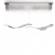 Подвесной светильник IDL Chrysalis 448/2000LED pure steel with satin nickel chains Подвесной светильник IDL Chrysalis 448/2000LED pure steel with satin nickel chains