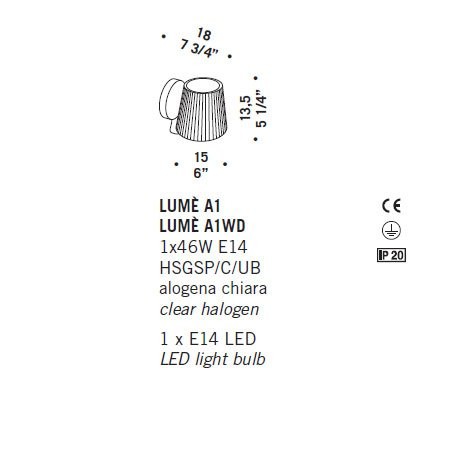 Бра De Majo LUME A1WD 0LUME0A11 Бра De Majo LUME A1WD 0LUME0A11