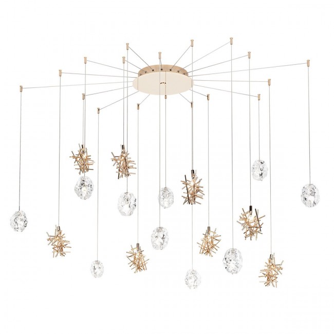 Потолочный светильник IDL Stardust 608SR/10+8 light gold + transparent and light gold Потолочный светильник IDL Stardust 608SR/10+8 light gold + transparent and light gold