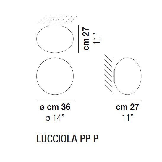 Потолочный светильник Vistosi Lucciola PP P BC/ST BC E27 Потолочный светильник Vistosi Lucciola PP P BC/ST BC E27