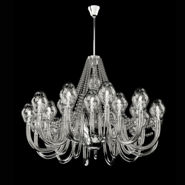 Люстра Beby Group Peonia 7701B01 Silver Cortina + pendants