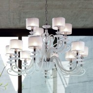 Люстра Euroluce Alicante L8+4 silver White SHADE Люстра Euroluce Alicante L8+4 silver White SHADE