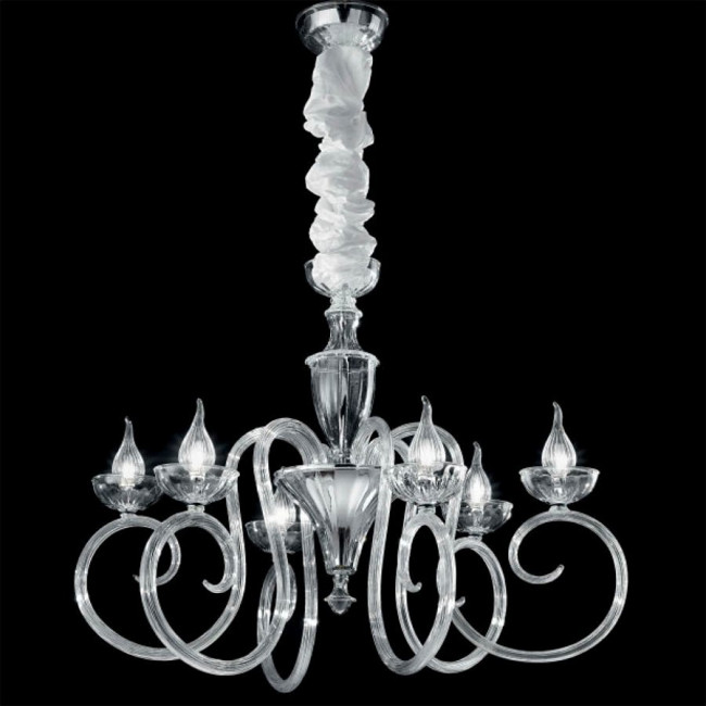 Люстра IDL Baroque 449/6 transparent Murano glass Люстра IDL Baroque 449/6 transparent Murano glass