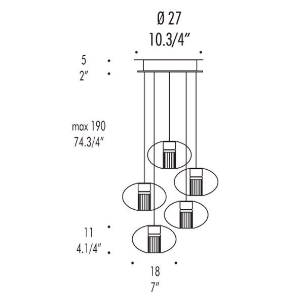 Подвесной светильник Leucos FAIRY S G R5 0003275 Подвесной светильник Leucos FAIRY S G R5 0003275