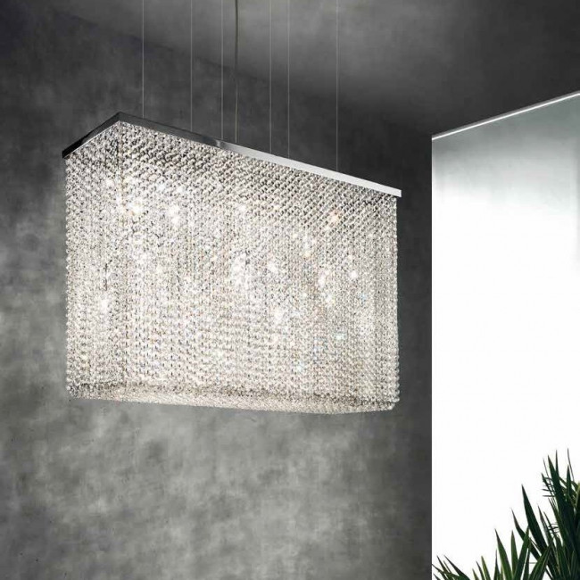 Подвесной светильник Masiero Cubo S/LONG/R G04 TR CUT CRYSTAL Подвесной светильник Masiero Cubo S/LONG/R G04 TR CUT CRYSTAL