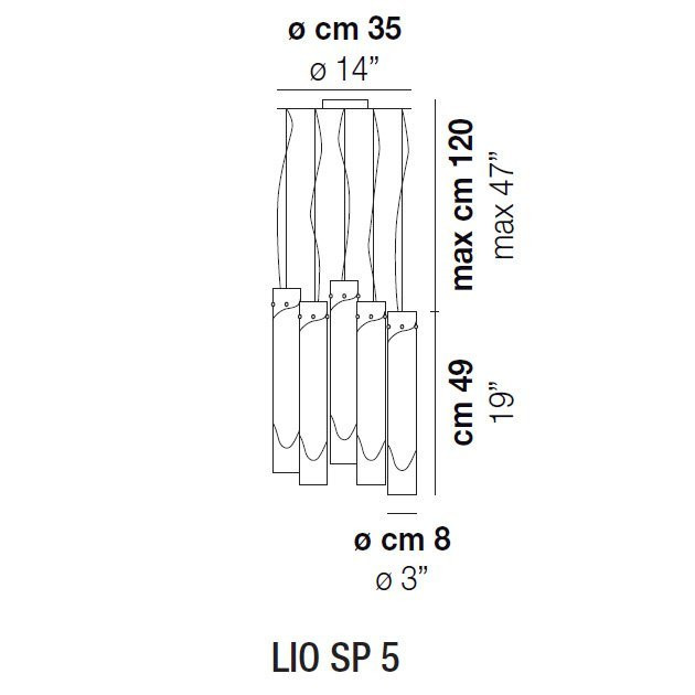 Подвесной светильник Vistosi Lio SP 5 E27 CR/BC NI Подвесной светильник Vistosi Lio SP 5 E27 CR/BC NI