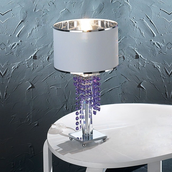 Настольная лампа Euroluce Venice Superlux LP1 silver blue violet Настольная лампа Euroluce Venice Superlux LP1 silver blue violet
