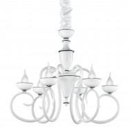 Люстра IDL Baroque 449/6 white Murano glass with black profiles Люстра IDL Baroque 449/6 white Murano glass with black profiles