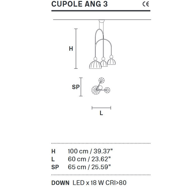 Подвесной светильник Masiero Cupole ANG 3 V33 Подвесной светильник Masiero Cupole ANG 3 V33