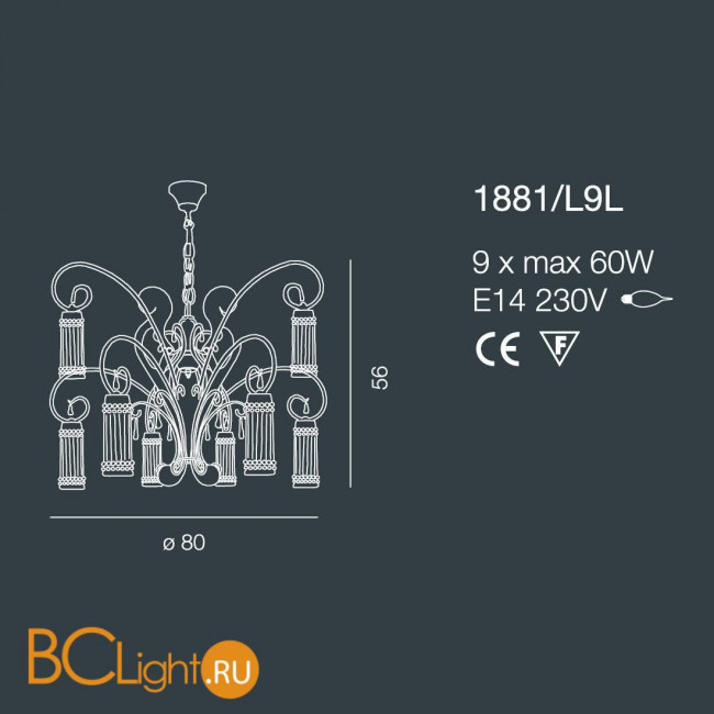 Люстра Bellart Casanova 1881/L9L 01/V04 Люстра Bellart Casanova 1881/L9L 01/V04
