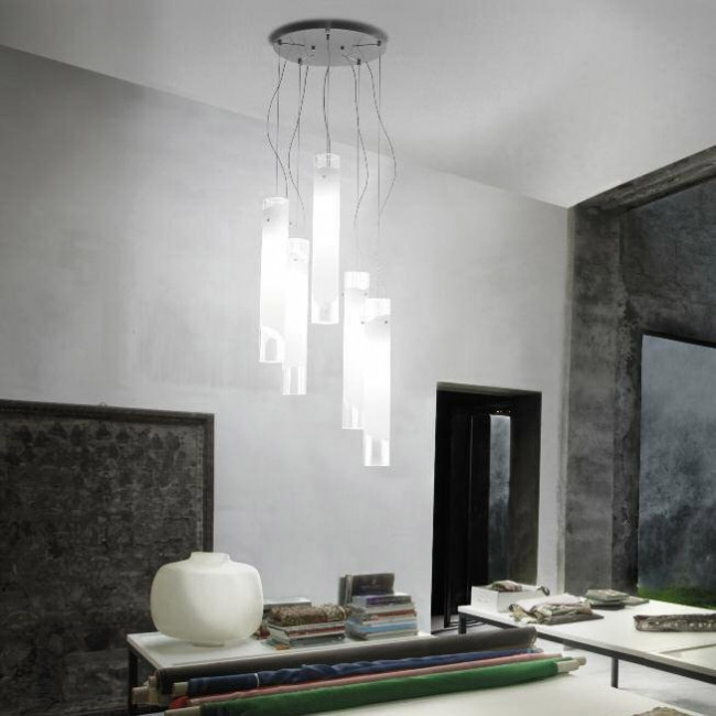 Подвесной светильник Vistosi Lio SP 5 P ALO CR/BC NI