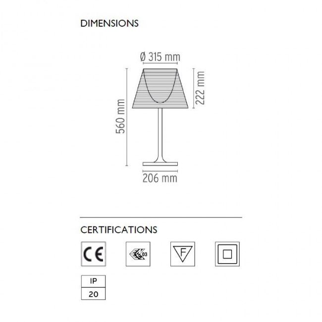 Настольная лампа Flos Ktribe T1 Fumee F6263030 Настольная лампа Flos Ktribe T1 Fumee F6263030