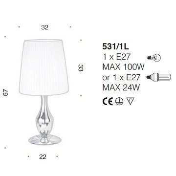 Настольная лампа IDL Glamour 531/1L coppery / ivory plisse Настольная лампа IDL Glamour 531/1L coppery / ivory plisse