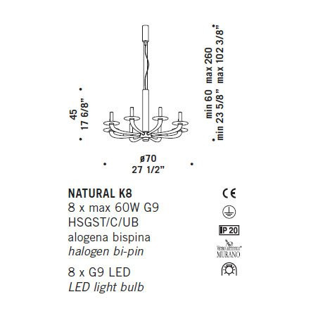 Люстра De Majo NATURAL K8 0NATU0K10 Люстра De Majo NATURAL K8 0NATU0K10