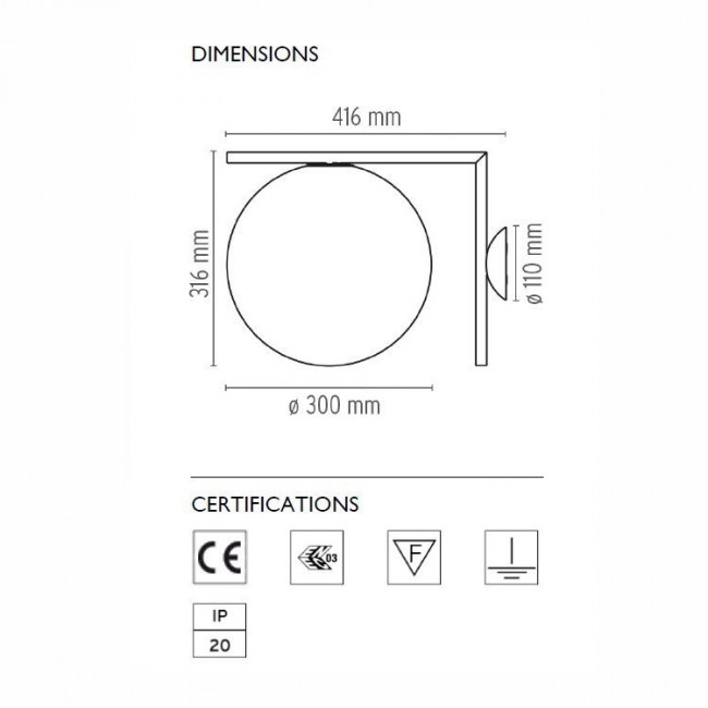 Настенно-потолочный светильник Flos IC Lights C/W 2 Chrome F3179057 Настенно-потолочный светильник Flos IC Lights C/W 2 Chrome F3179057