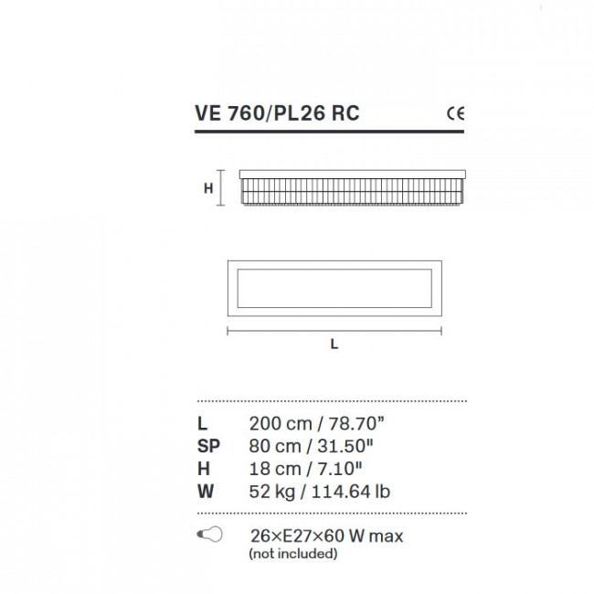 Потолочный светильник Masiero Impero & Deco VE 760/PL 26 RC Cut Потолочный светильник Masiero Impero & Deco VE 760/PL 26 RC Cut