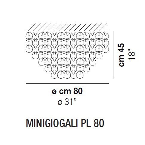 Потолочный светильник Vistosi MINIGIOGALI PL 80 E27 CR/TR CR Потолочный светильник Vistosi MINIGIOGALI PL 80 E27 CR/TR CR
