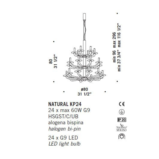 Люстра De Majo NATURAL KP24 0NATU0K31 Люстра De Majo NATURAL KP24 0NATU0K31