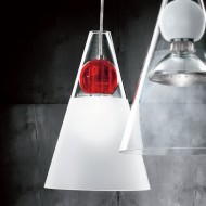 Подвесной светильник De Majo GEMMA S1 0GEMM0S-1 clear frosted+red Подвесной светильник De Majo GEMMA S1 0GEMM0S-1 clear frosted+red