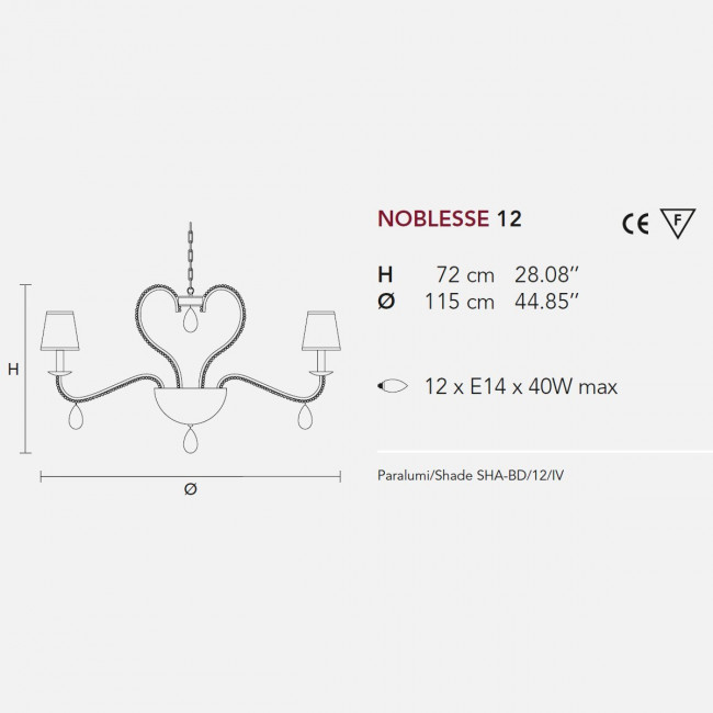 Люстра Masiero Noblesse 12 V13 / SHA-BD/14/IV