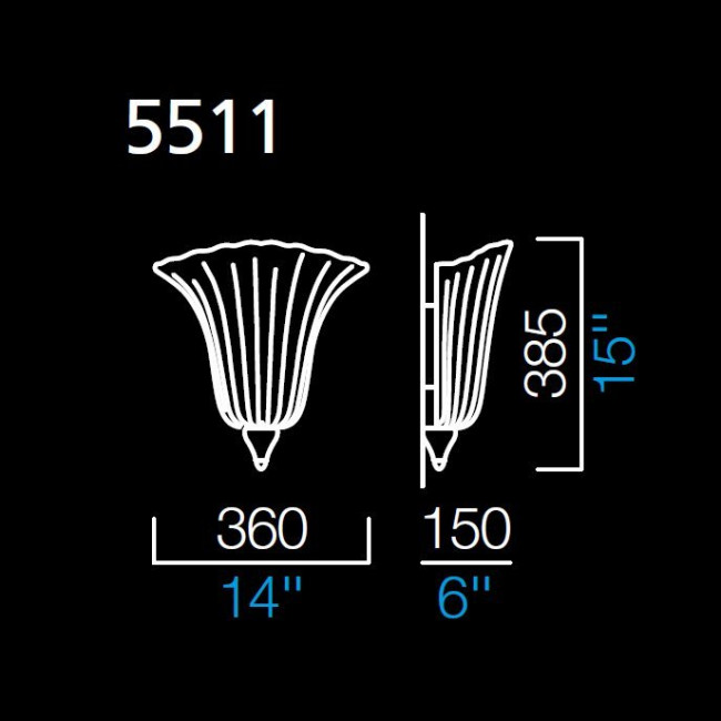 Настенный светильник Barovier&Toso Rigati 5511/CG