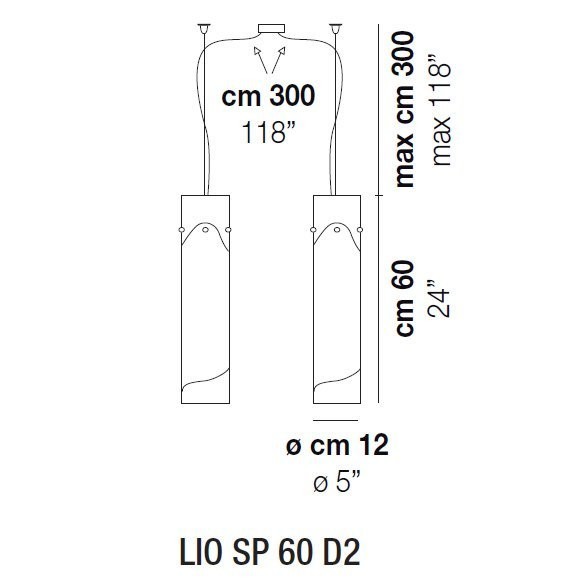 Подвесной светильник Vistosi Lio SP 60 D2 E27 CR/BC NI