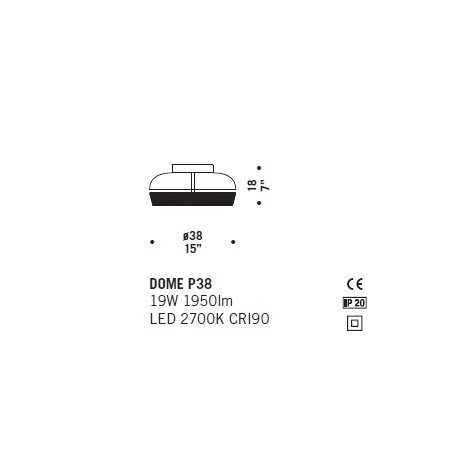 Потолочный светильник De Majo DOME P38 ED 0DOME0P11 Потолочный светильник De Majo DOME P38 ED 0DOME0P11