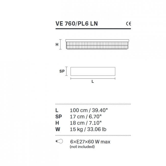 Потолочный светильник Masiero Impero & Deco VE 760/PL 6 LN Cut Потолочный светильник Masiero Impero & Deco VE 760/PL 6 LN Cut