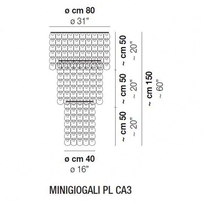 Потолочный светильник Vistosi MINIGIOGALI PL CA3 E27 CR/TR CR Потолочный светильник Vistosi MINIGIOGALI PL CA3 E27 CR/TR CR