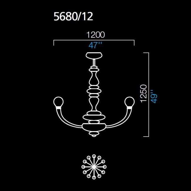 Люстра Barovier&Toso Pigale 5680/12/BC Люстра Barovier&Toso Pigale 5680/12/BC