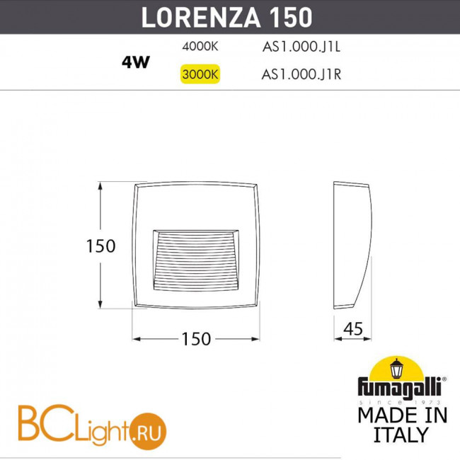 Уличный настенный светильник Fumagalli Lorenza AS1.000.000.LXJ1L