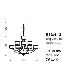 Люстра IDL Crystal blade 512/6+3 Light gold Люстра IDL Crystal blade 512/6+3 Light gold