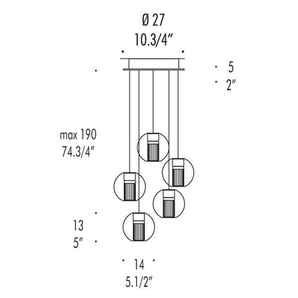 Подвесной светильник Leucos FAIRY S S R5 0003282 Подвесной светильник Leucos FAIRY S S R5 0003282