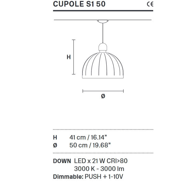 Подвесной светильник Masiero Cupole S1 50 V91 Подвесной светильник Masiero Cupole S1 50 V91