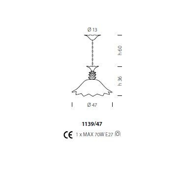 Подвесной светильник Sylcom Priuli 1139/47 D G.OR Подвесной светильник Sylcom Priuli 1139/47 D G.OR