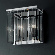 Настенный светильник IDL Roma 359/2A chrome / smoke grey with engraving Настенный светильник IDL Roma 359/2A chrome / smoke grey with engraving