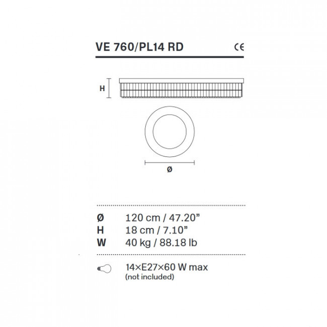 Потолочный светильник Masiero Impero & Deco VE 760/PL14 RD Cut Потолочный светильник Masiero Impero & Deco VE 760/PL14 RD Cut