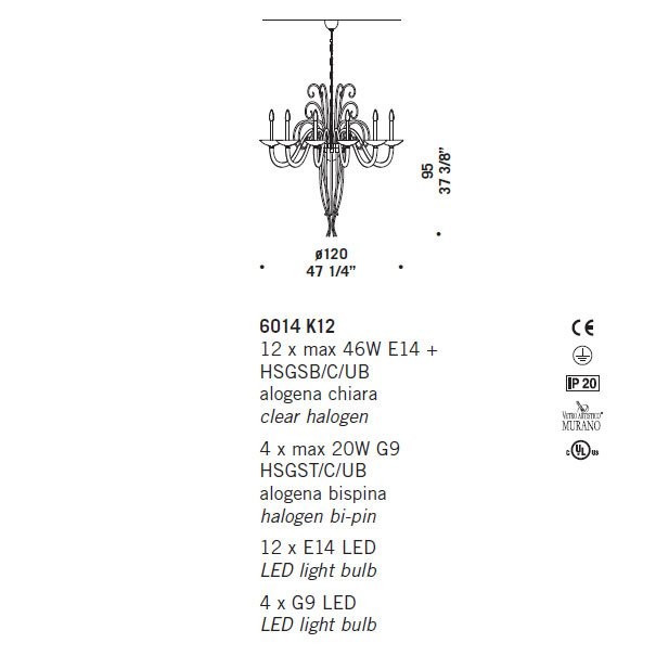 Люстра De Majo 6014 K12 060140K12 gold Люстра De Majo 6014 K12 060140K12 gold
