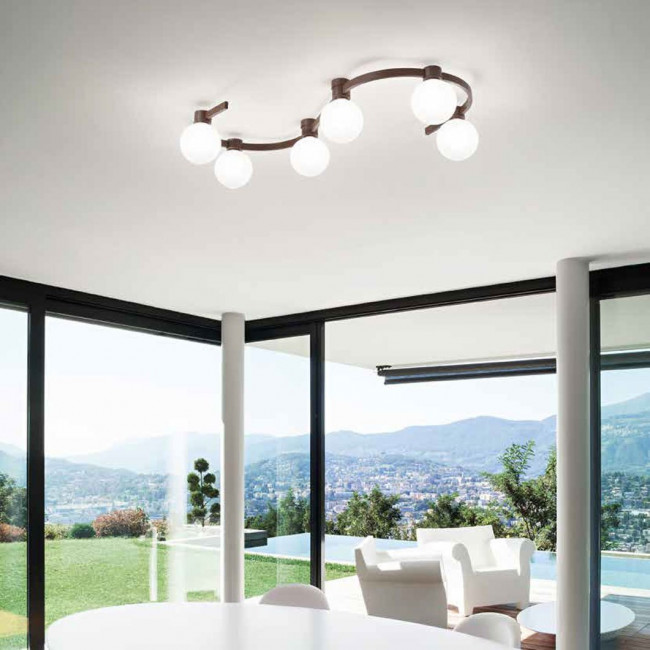 Потолочная люстра Renzo Del Ventisette Ohlala PL 14541/6 DEC. 0157 SFERE SATINATE Потолочная люстра Renzo Del Ventisette Ohlala PL 14541/6 DEC. 0157 SFERE SATINATE