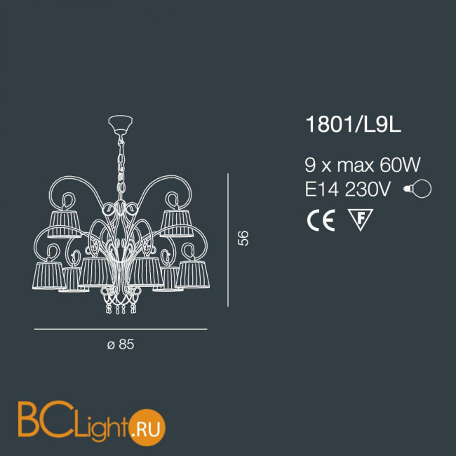 Люстра Bellart Venezia 1801/L9L 01/P06