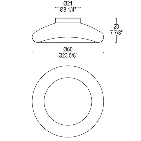 Настенно-потолочный светильник Leucos KEYRA 60 P-PL 0002433 Настенно-потолочный светильник Leucos KEYRA 60 P-PL 0002433