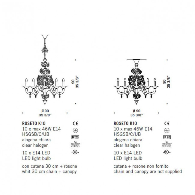 Люстра De Majo ROSETO K10 0ROSE0K13 Люстра De Majo ROSETO K10 0ROSE0K13