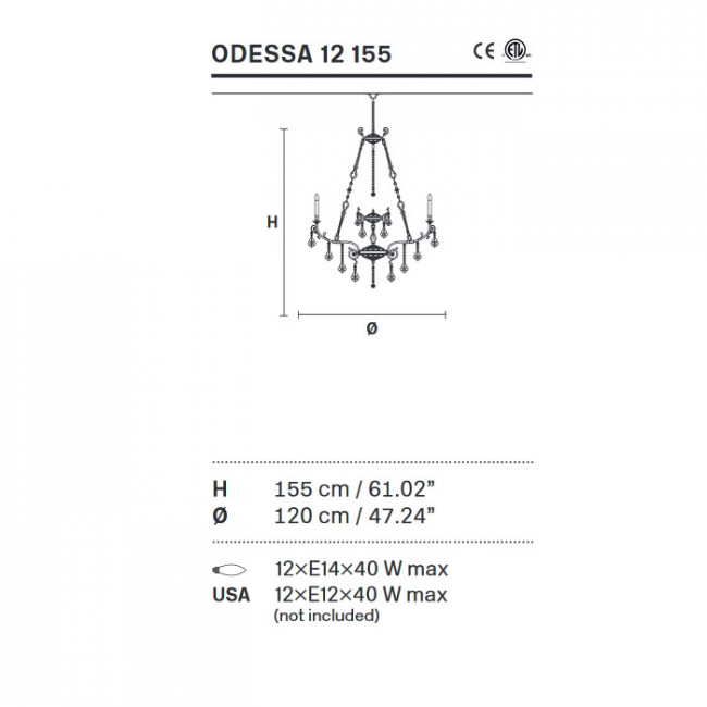 Люстра Masiero Odessa 12 155 G03 Cut Люстра Masiero Odessa 12 155 G03 Cut
