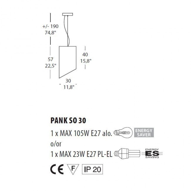 Подвесной светильник Morosini Pank SO30 0522SO06REFL