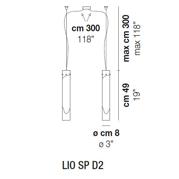 Подвесной светильник Vistosi Lio SP D2 E27 CR/BC NI