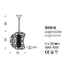 Потолочный светильник IDL Twister 509/4 silver corten with chromed chains Потолочный светильник IDL Twister 509/4 silver corten with chromed chains