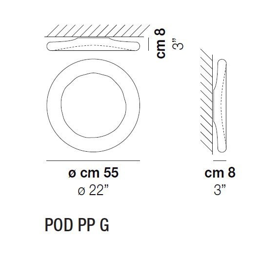 Потолочный светильник Vistosi POD PP G BC BC Потолочный светильник Vistosi POD PP G BC BC